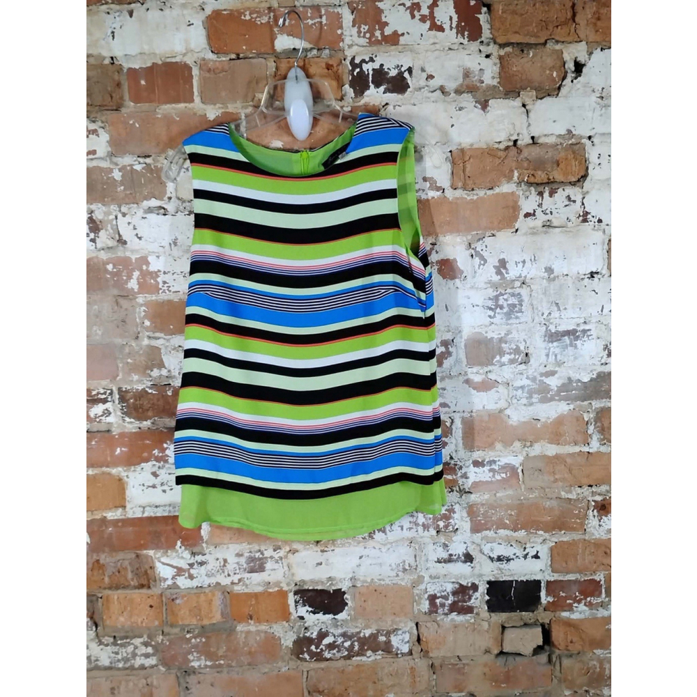 Rose & Olive Women's Size M Sleeveless Blouse Striped